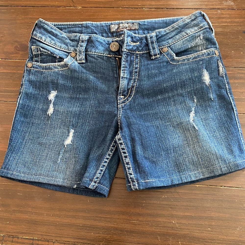 5/$20 Womens size 29 Silver jean shorts